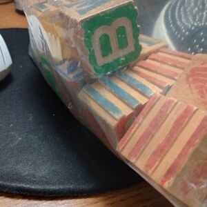 Colorful Wooden Alphabet Blocks.   40 Good Condition.